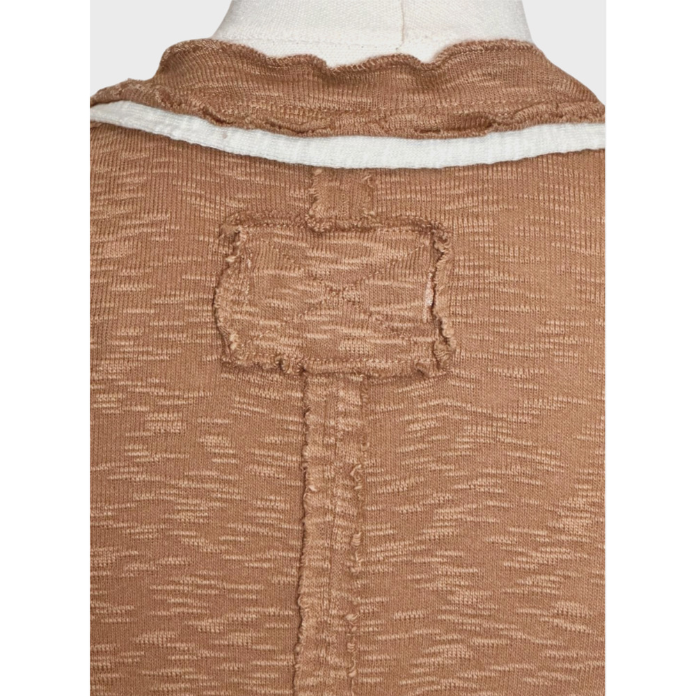 Free People Tan Brown Button-Up Ruffle Trim Cardigan - Picture 6 of 8